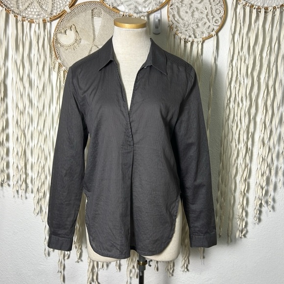 Brochu Walker Gray Long Sleeve Pulloverer Blouse Size M - Picture 1 of 11